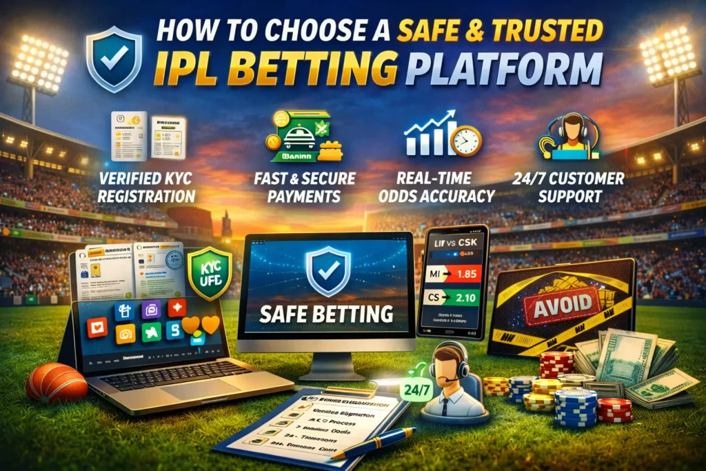 KYC verification steps for IPL betting including Aadhaar, PAN, selfie verification, and bank details
