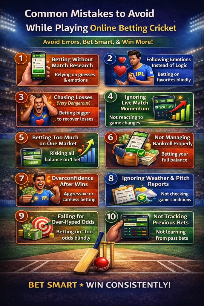 Common mistakes to avoid while playing online betting cricket.