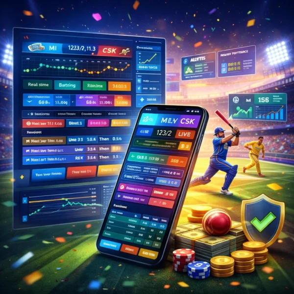 IPL SATTA live dashboard showing analytics tools and games and gambling platform features
