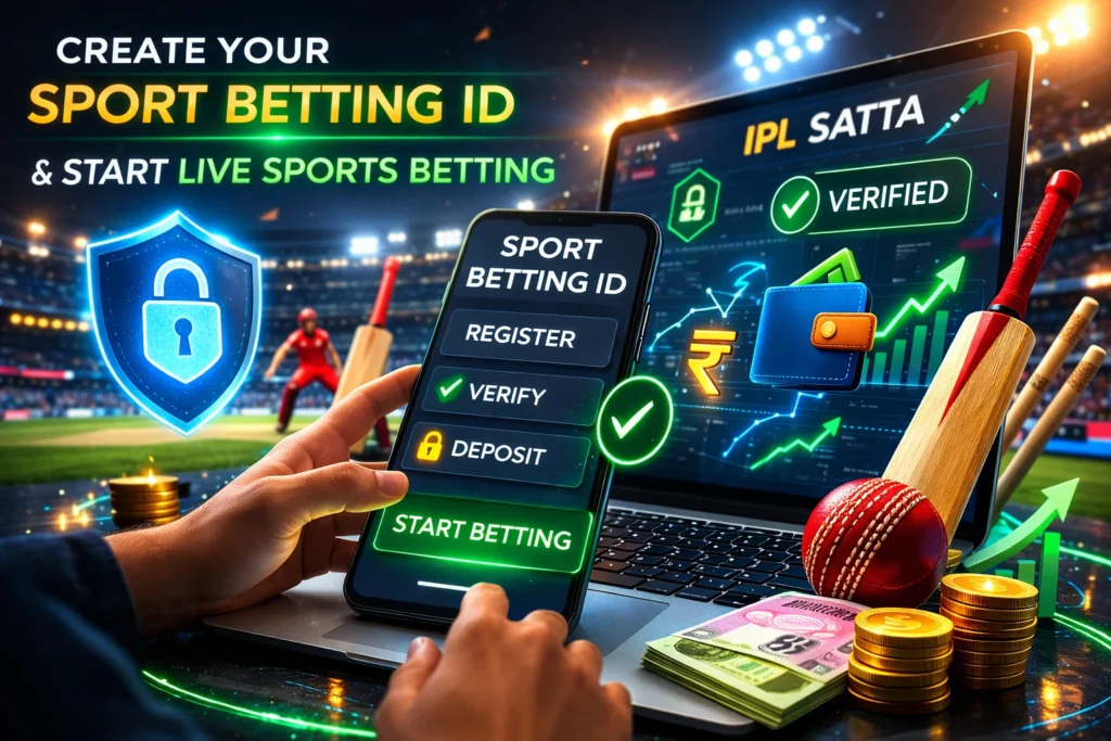 User creating sport betting ID to start live sports betting on IPL Satta platform