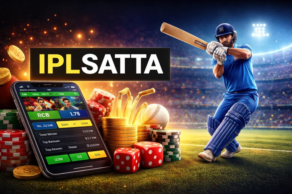 IPL Satta betting interface with casino online gambling platform and live cricket match